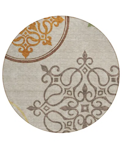 Addison Chantille Acn874 8'x8' Round Area Rug In Taupe