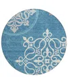 Addison Chantille Acn874 8'x8' Round Area Rug In Teal