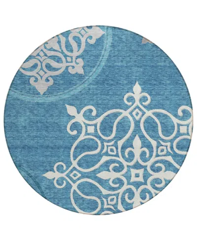Addison Chantille Acn874 8'x8' Round Area Rug In Teal