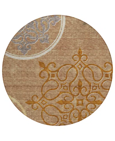 Addison Chantille Acn874 8'x8' Round Area Rug In Terracotta