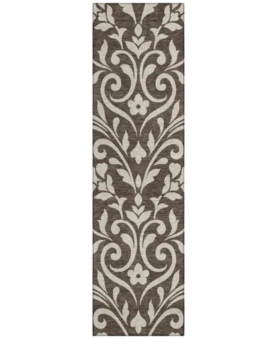 Addison Chantille Machine Washable Acn875 2'3"x7'6" Runner Area Rug In Chocolate