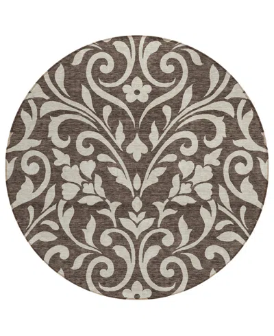 Addison Chantille Acn875 8'x8' Round Area Rug In Chocolate