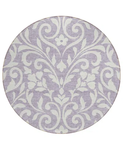 Addison Chantille Acn875 8'x8' Round Area Rug In Lavender
