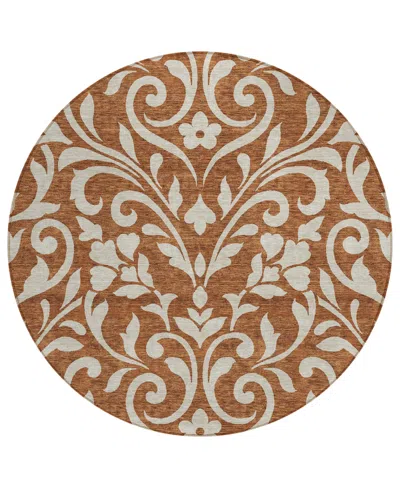 Addison Chantille Acn875 8'x8' Round Area Rug In Paprika