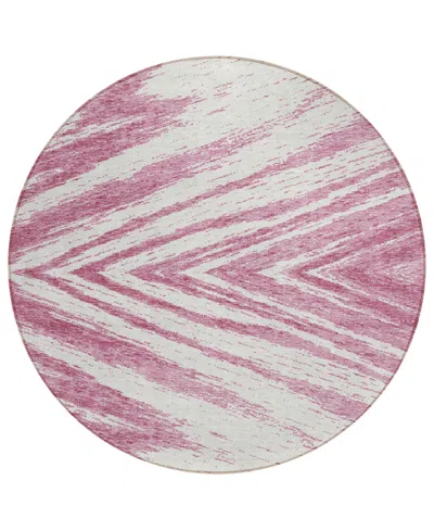 Addison Chantille Acn876 8'x8' Round Area Rug In Rose