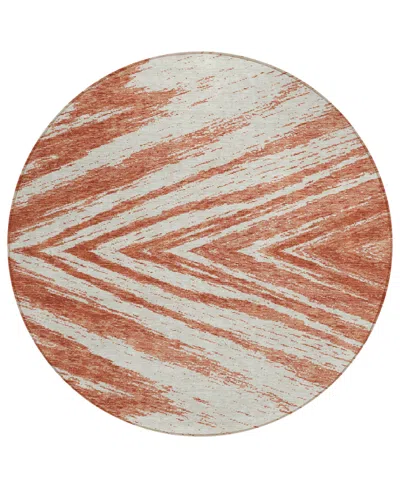 Addison Chantille Acn876 8'x8' Round Area Rug In Salmon