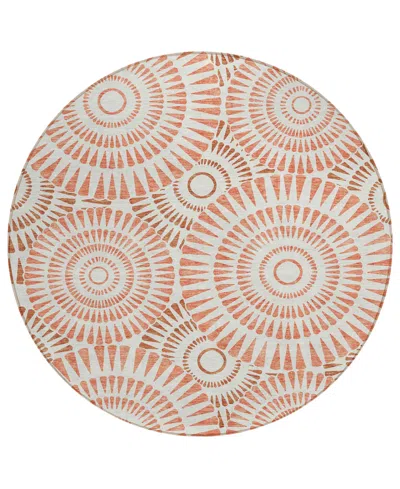Addison Chantille Acn877 8'x8' Round Area Rug In Coral