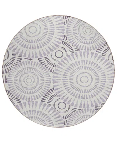 Addison Chantille Acn877 8'x8' Round Area Rug In Lavender