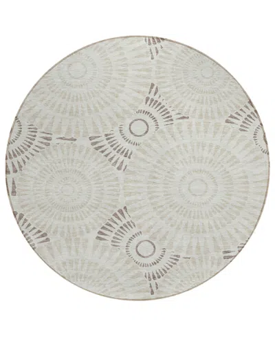 Addison Chantille Acn877 8'x8' Round Area Rug In Taupe