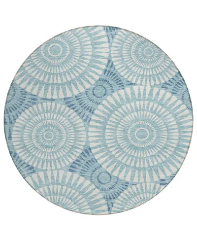 Addison Chantille Acn877 8'x8' Round Area Rug In Teal