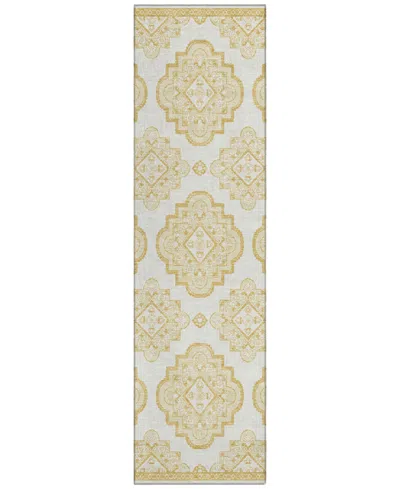 Addison Chantille Acn878 2'3"x7'6" Runner Area Rug In Gold