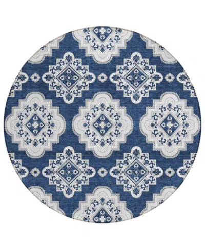 Addison Chantille Acn878 8'x8' Round Area Rug In Navy