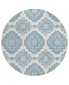 Addison Chantille Acn878 8'x8' Round Area Rug In Teal