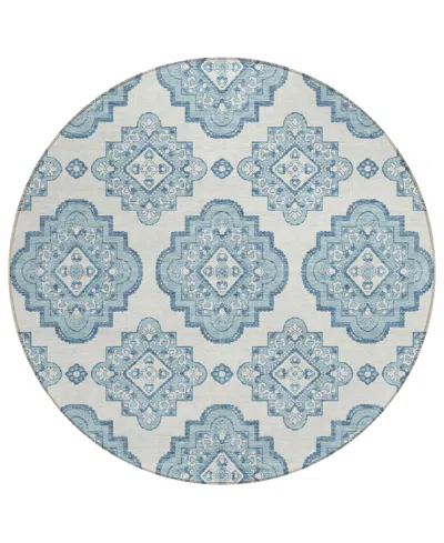 Addison Chantille Acn878 8'x8' Round Area Rug In Teal