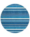 Addison Chantille Acn879 8'x8' Round Area Rug In Denim