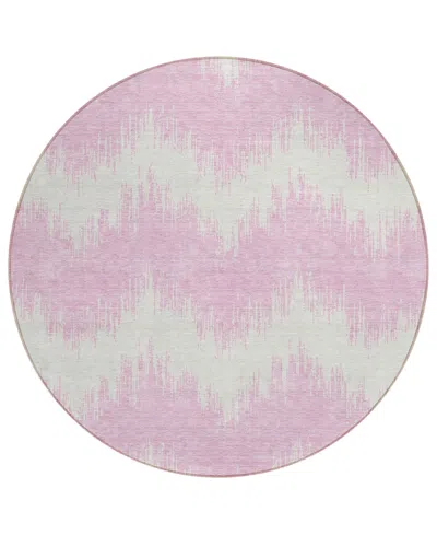 Addison Chantille Acn880 8'x8' Round Area Rug In Pink