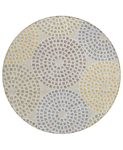 Addison Chantille Acn882 8'x8' Round Area Rug In Beige