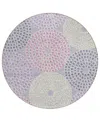 Addison Chantille Acn882 8'x8' Round Area Rug In Lavender