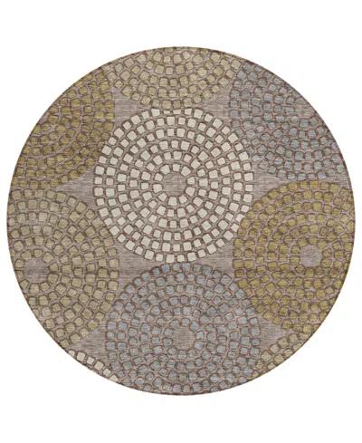 Addison Chantille Acn882 8'x8' Round Area Rug In Taupe