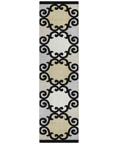 Addison Chantille Machine Washable Acn883 2'3"x7'6" Runner Area Rug In Black