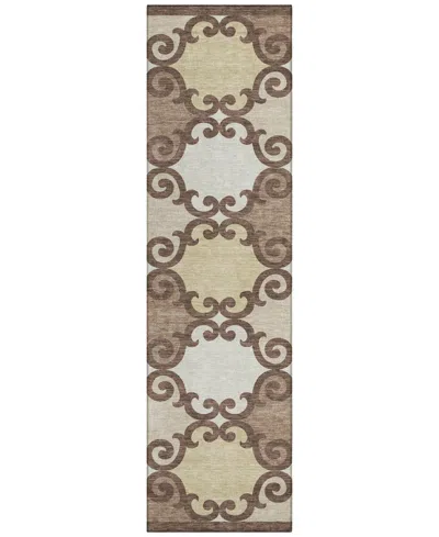 Addison Chantille Acn883 2'3"x7'6" Runner Area Rug In Brown