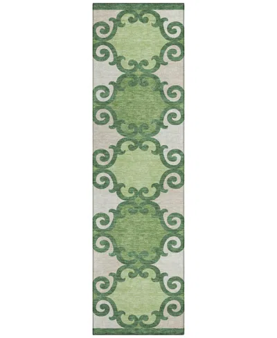 Addison Chantille Machine Washable Acn883 2'3"x7'6" Runner Area Rug In Green