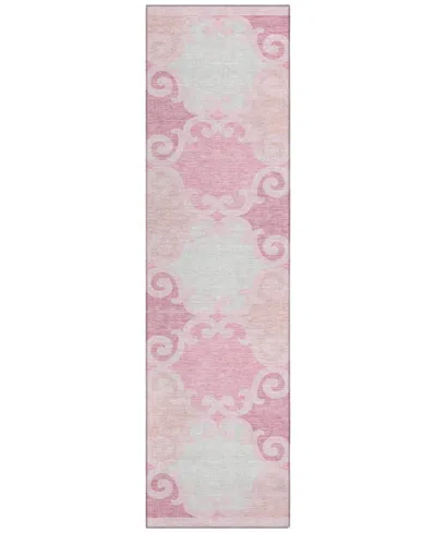 Addison Chantille Machine Washable Acn883 2'3"x7'6" Runner Area Rug In Pink
