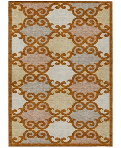 Addison Chantille Acn883 5'x7'6 Area Rug In Terracotta