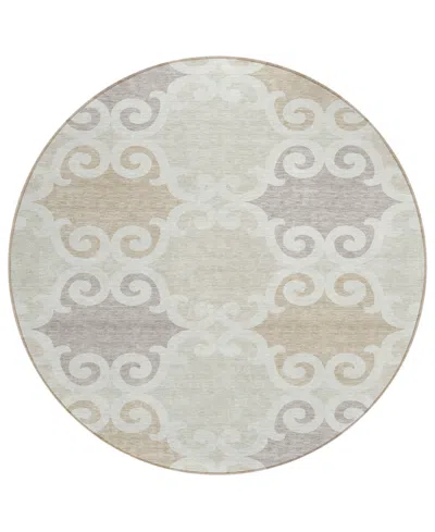 Addison Chantille Acn883 8'x8' Round Area Rug In Ivory