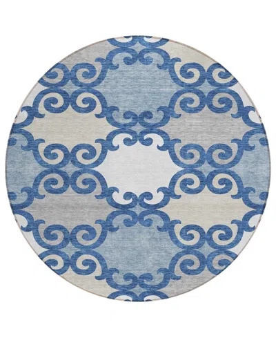 Addison Chantille Acn883 8'x8' Round Area Rug In Navy