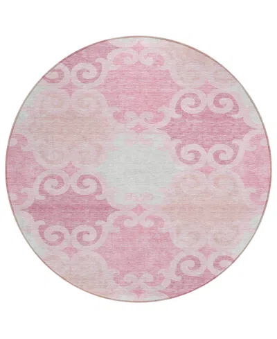 Addison Chantille Acn883 8'x8' Round Area Rug In Pink