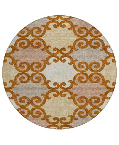 Addison Chantille Acn883 8'x8' Round Area Rug In Terracotta