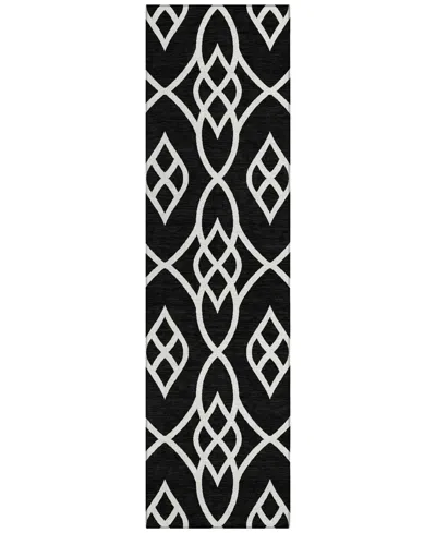 Addison Chantille Machine Washable Acn884 2'3"x7'6" Runner Area Rug In Black