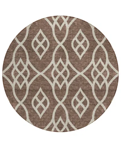 Addison Chantille Acn884 8'x8' Round Area Rug In Chocolate