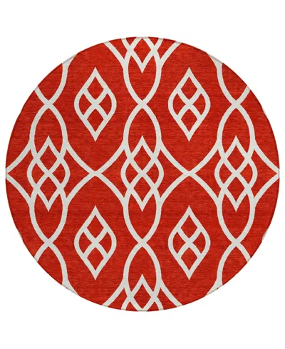 Addison Chantille Acn884 8'x8' Round Area Rug In Red