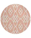 Addison Chantille Acn884 8'x8' Round Area Rug In Salmon