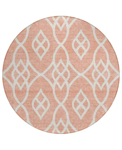 Addison Chantille Acn884 8'x8' Round Area Rug In Salmon