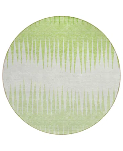 Addison Chantille Acn886 8'x8' Round Area Rug In Lime