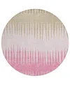 Addison Chantille Acn886 8'x8' Round Area Rug In Pink