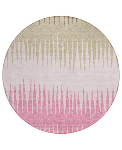 Addison Chantille Acn886 8'x8' Round Area Rug In Pink