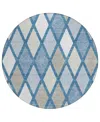 Addison Chantille Acn887 8'x8' Round Area Rug In Denim