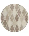 Addison Chantille Acn887 8'x8' Round Area Rug In Taupe