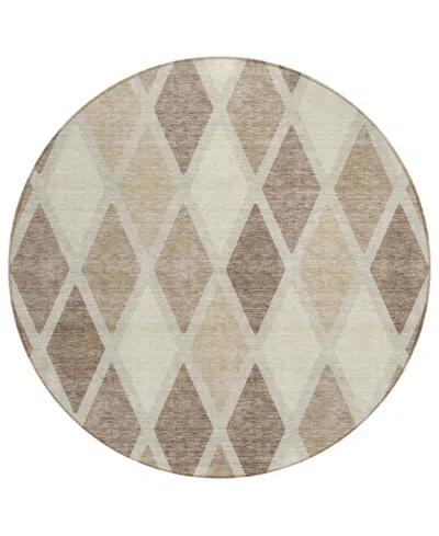 Addison Chantille Acn887 8'x8' Round Area Rug In Taupe