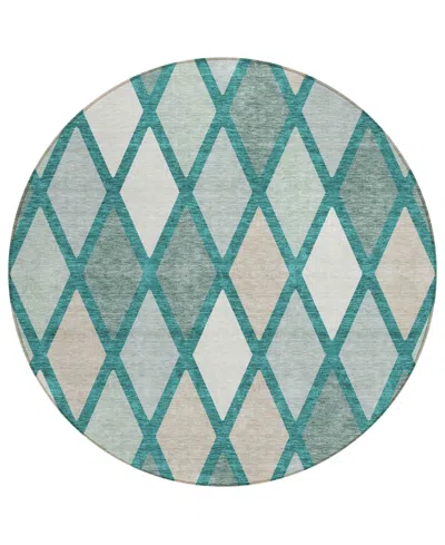 Addison Chantille Acn887 8'x8' Round Area Rug In Teal