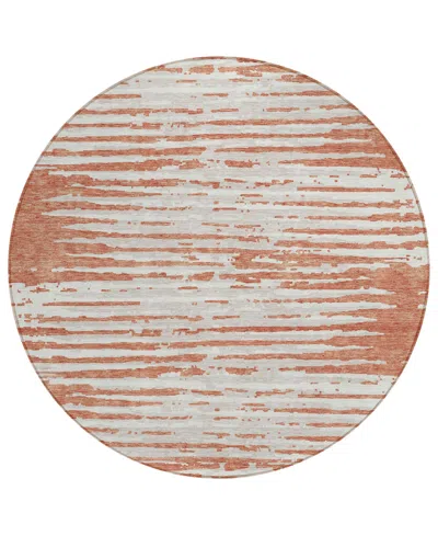 Addison Chantille Acn888 8'x8' Round Area Rug In Coral
