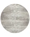 Addison Chantille Acn888 8'x8' Round Area Rug In Taupe