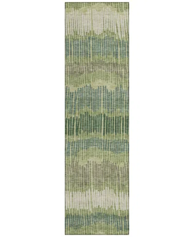 Addison Chantille Machine Washable Acn889 2'3"x7'6" Runner Area Rug In Green