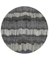 Addison Chantille Acn889 8'x8' Round Area Rug In Charcoal