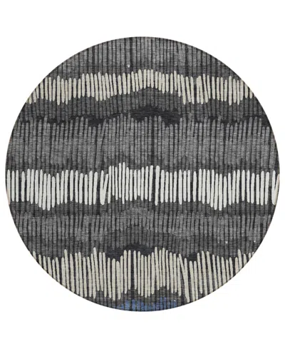 Addison Chantille Acn889 8'x8' Round Area Rug In Charcoal