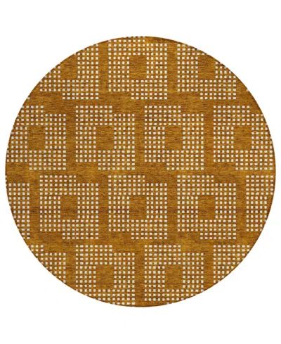 Addison Chantille Acn890 8'x8' Round Area Rug In Terracotta
